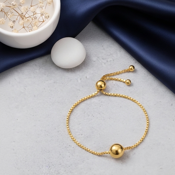 Elegant 18K Gold Plated Beaded Adjustable Bracelet | Minimalist Dainty Chic - Picture 11 of 15